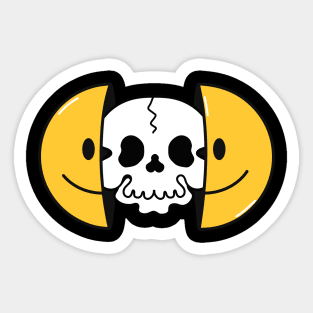 Smile it won't kill you Skull Sticker